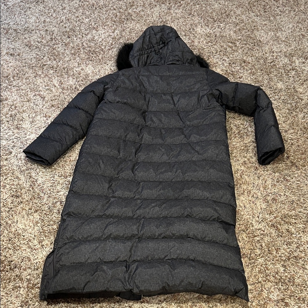 Women’s Black ankle length Puffer Coat with Hood - Picture 3 of 9